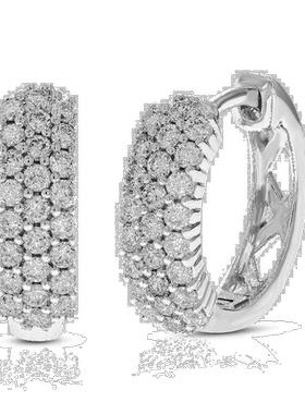 自营vir jewels1/2 克拉圆形切割实验室生长钻石圈形耳 美国奥莱