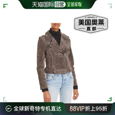 blank nyc女士 Suede Short Motorcycle Jacket shadow grey 【美