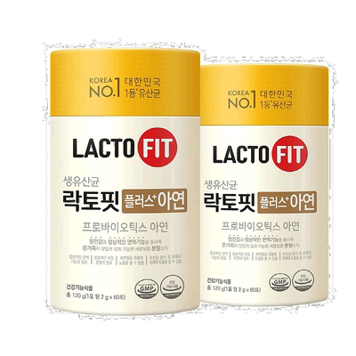 韩国直邮钟根堂LACTOFIT乐多飞乳酸菌益生菌+锌60包*4盒体质免疫