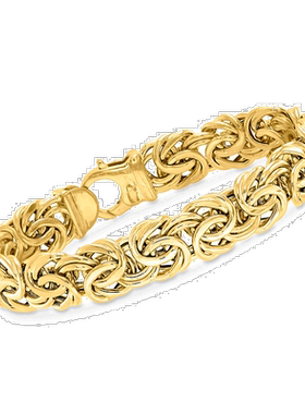 Ross-Simons 14kt 黄金拜占庭手链 - 8 英寸 【美国奥莱】直发