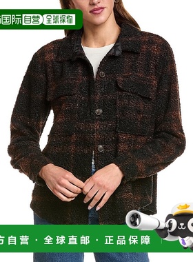 自营beachlunchlounge Tory Fleece Shacket - brown 美国奥莱直
