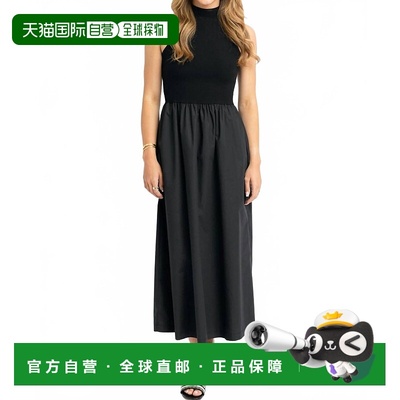 自营karlieSolid Mock Neck Maxi Dress In Black - black 美国奥