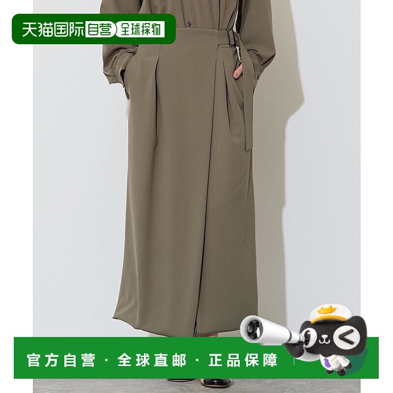 1h可退 日本直邮Liesse 女装侧扣饰带修身窄裙 仿毛感聚酯面料 A0