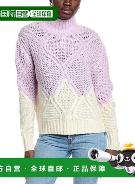 自营 autumn cashmere秋季羊绒双色钻石羊绒混纺毛衣-蓝色 美国奥