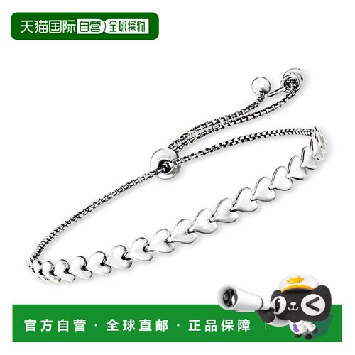 自营Ross-Simons Italian Sterling Silver Heart-Link Bolo Brac