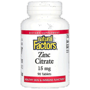 香港直发natural factors柠檬酸锌膳食补充提高机能90片补充剂