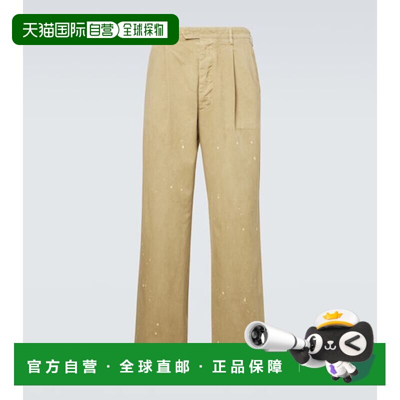 1h可退 香港直邮AURALEE 男士 磨破棉质斜纹棉布裤 beige米色 舒
