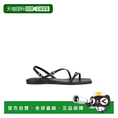 1h可退 香港直邮Simkhai 女士 'Carey' 皮质缠带平底凉鞋 425S015