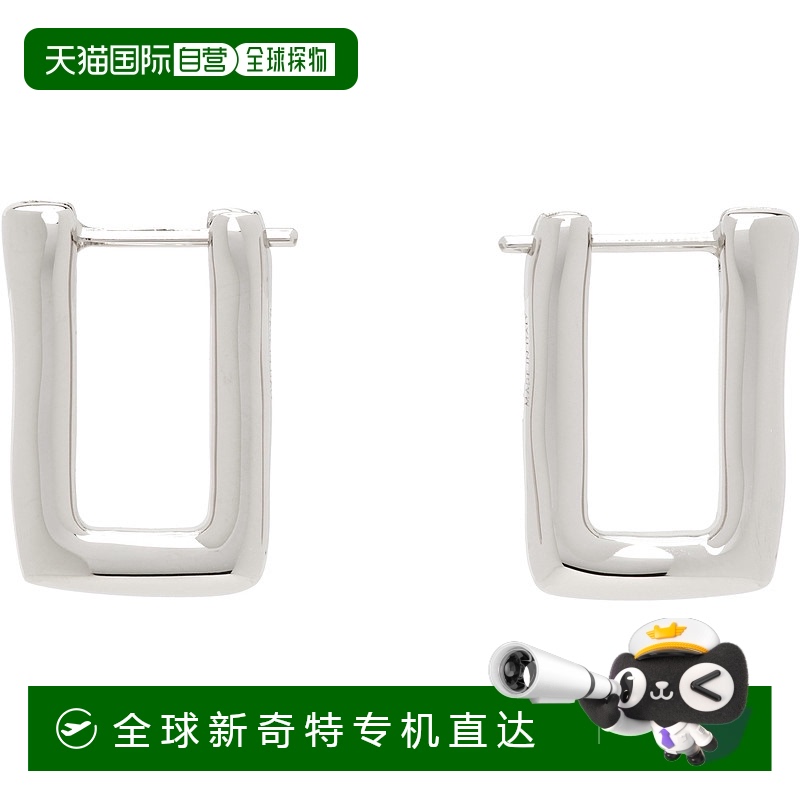 香港直邮潮奢 Jil Sander 吉尔 桑达 女士 银色 Angular 耳环 J11