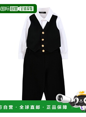香港直邮BALMAIN 男童套装 BXA51AJ0371930BC AW2025 黑色