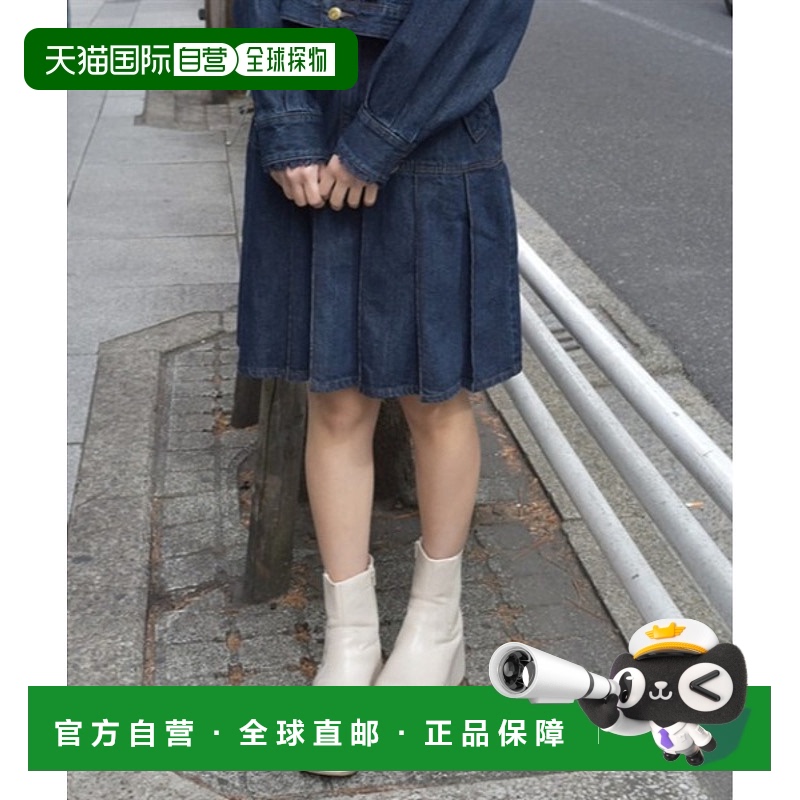 1h可退 日本直邮axes femme 女士蝴蝶结口袋褶皱牛仔裙 TH281X19