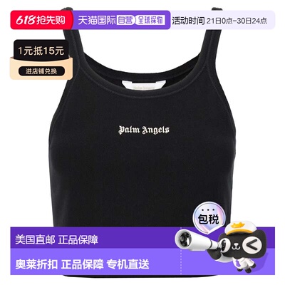自营Palm Angels Women's Classic Logo Tank Top - white/black