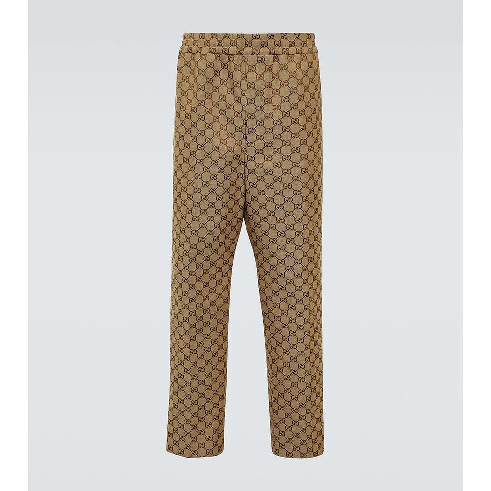 潮奢 Gucci 古驰 男士 GG Supreme 棉混纺长裤 000919