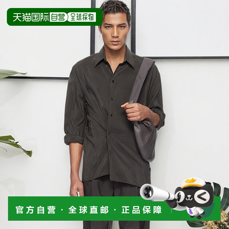 1h可退 香港直邮潮奢 Lemaire 男士 棕色 Twisted 衬衫 SH1180LF1