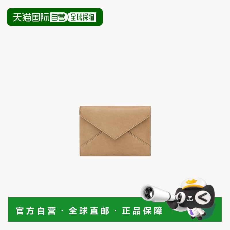 自营欧洲直邮YSL圣罗兰 LETTER系列女士自然棕牛皮logo标识护照保