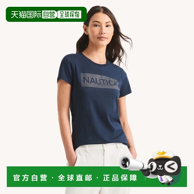 自营Nautica Womens Sustainably Crafted Rhinestone Logo Graph
