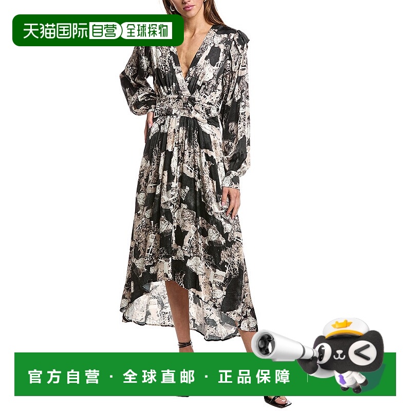 自营IRO Nuna真丝混纺长裙-黑色 美国奥莱直发