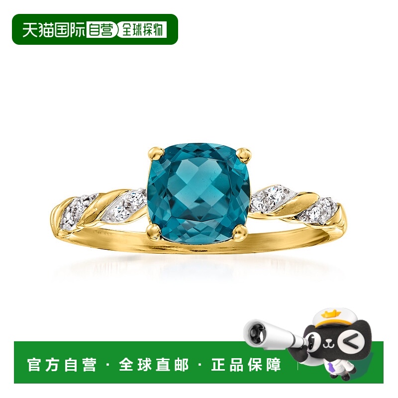 自营 14 克拉黄金 Ross-Simons 伦敦蓝色托帕石戒指 蓝色 美国奥