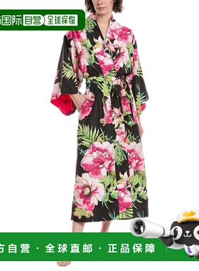 自营Natori Floral Robe - black 美国奥莱直发