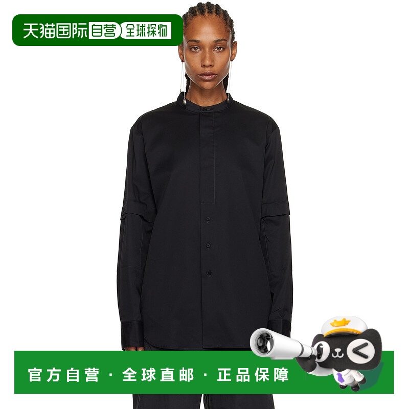 1h可退 香港直邮潮奢 Lemaire 女士 黑色立领衬衫 SH1045LF824