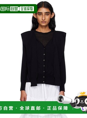 1h可退 香港直邮潮奢 OPEN YY 女士 黑色 Sleeve Layered 开衫 YY