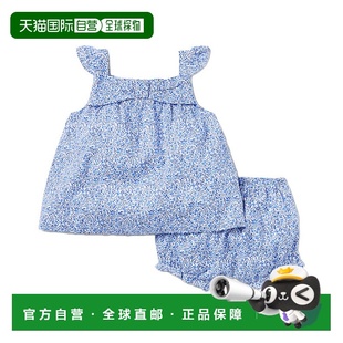 janie 蓝色 and Ditsy花朵蝴蝶结套装 美国 jackJanie和Jack 自营