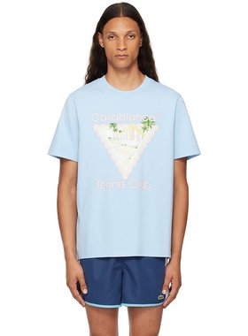 潮奢 Casablanca 男士 蓝色 Maison De Reve T 恤 MPF24JTS00109