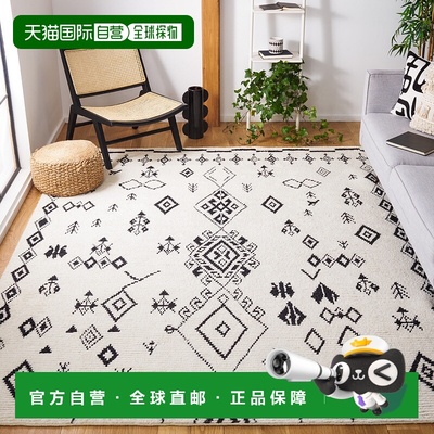 自营safaviehKenya Hand Made Area Rug, Ivory / Black Bohemian