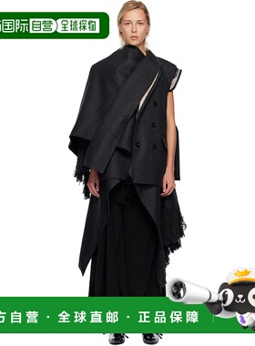 香港直邮Sacai 女士 灰色 Double-Faced Plaid Melton 马甲 25082