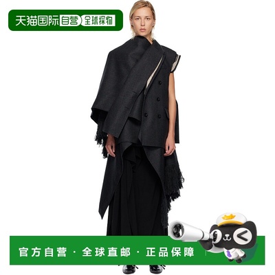 香港直邮Sacai 女士 灰色 Double-Faced Plaid Melton 马甲 25082