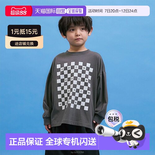 日本直邮sense of wonder品牌官方发货儿童防污速干前后均可穿棋T