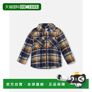 自营deux par deuxSherpa Long Sleeve Zip Front Overshirt Blue