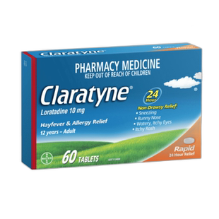 澳大利亚直邮Claratyne抗过敏过敏药氯雷他定抗过敏药片60片