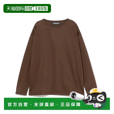 1h可退 日本直邮AUBERGE 男装 全棉长袖T恤 左袖皮牌设计 2414008