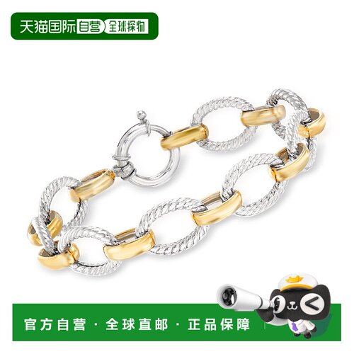 Ross-Simons Sterling Silver and 18kt Gold Over Sterling Twis