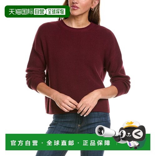 自营525 America裁切宽松圆领毛衣-红色 美国奥莱直发