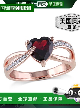 自营 mimi & max10k 玫瑰金心形石榴石镶钻戒指 - 红色 美国奥莱