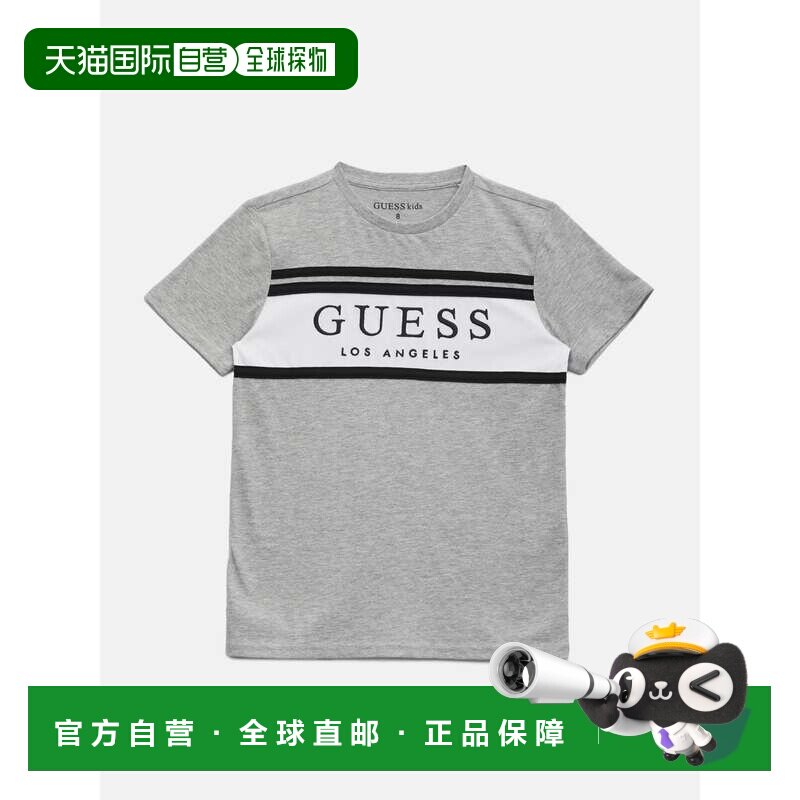 自营guessEco-Rickinson条纹T恤（7-16）-浅麻灰色 美国奥莱直发
