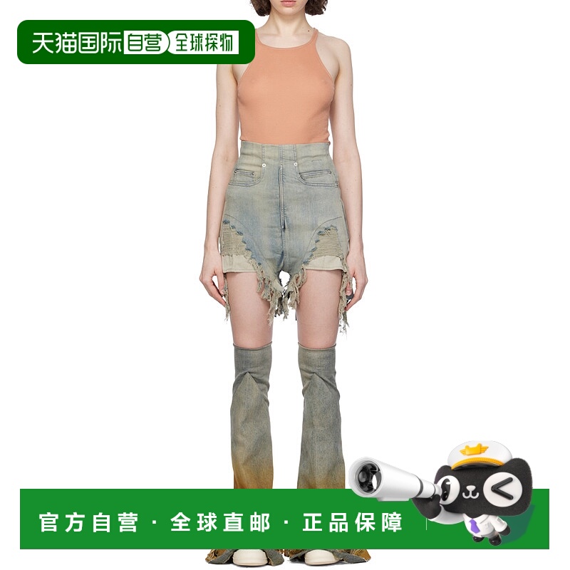 香港直邮Rick Owens Drkshdw DIRT高腰短裤 DS01D1313SKYFR牛仔