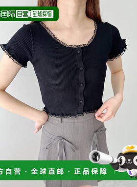 1h可退 日本直邮PHILLY 女士春夏款蕾丝镶边针织开衫 PWC25SS132