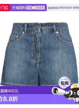 1h可退 香港直邮Moschino 莫斯奇诺 女士 牛仔短裤 blue蓝色 舒适