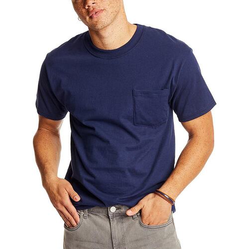 Hanes|Beefy-T 男女通用口袋 T 恤，2 件装