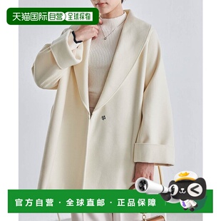 日本直邮RANAN 羊毛质感大翻领长袍式大衣外套 [R05096EW013970]