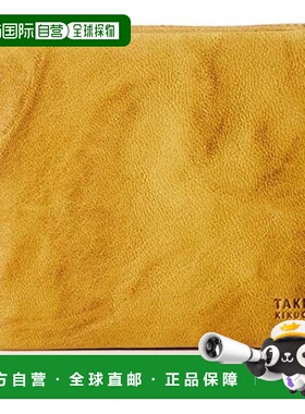 【日本直邮】Takeo Kikuchi男式复古对折带拉链小型钱夹驼色72062