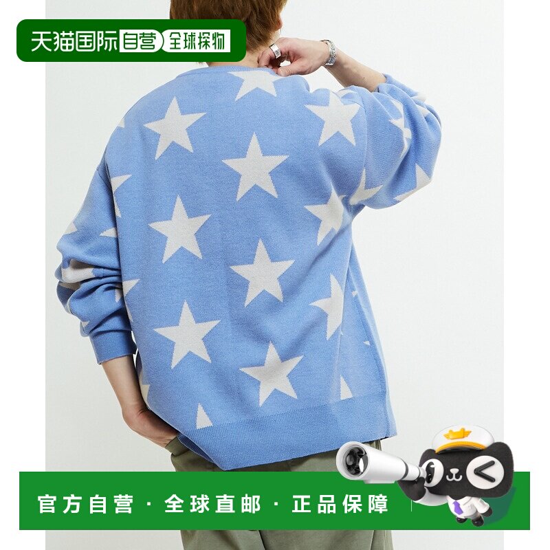 1h可退 日本直邮CONVERSE TOKYO 星星图案宽松版情侣毛衣 A2851KS