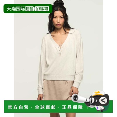 自营lucky brandLucky品牌女云朵v领Henley Popover-中浅灰色 美
