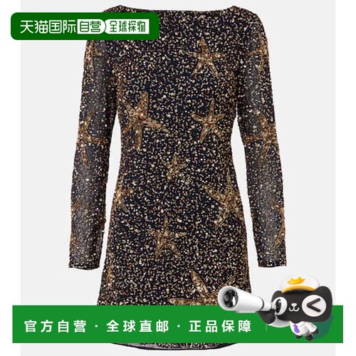 1h可退 香港直邮RIXO 女士 Ilse 珠片迷你连衣裙 blue蓝色 舒适时