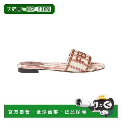 香港直邮Fendi 芬迪 女士 Sunshine 刺绣帆布凉鞋便鞋 8R8092AY1L
