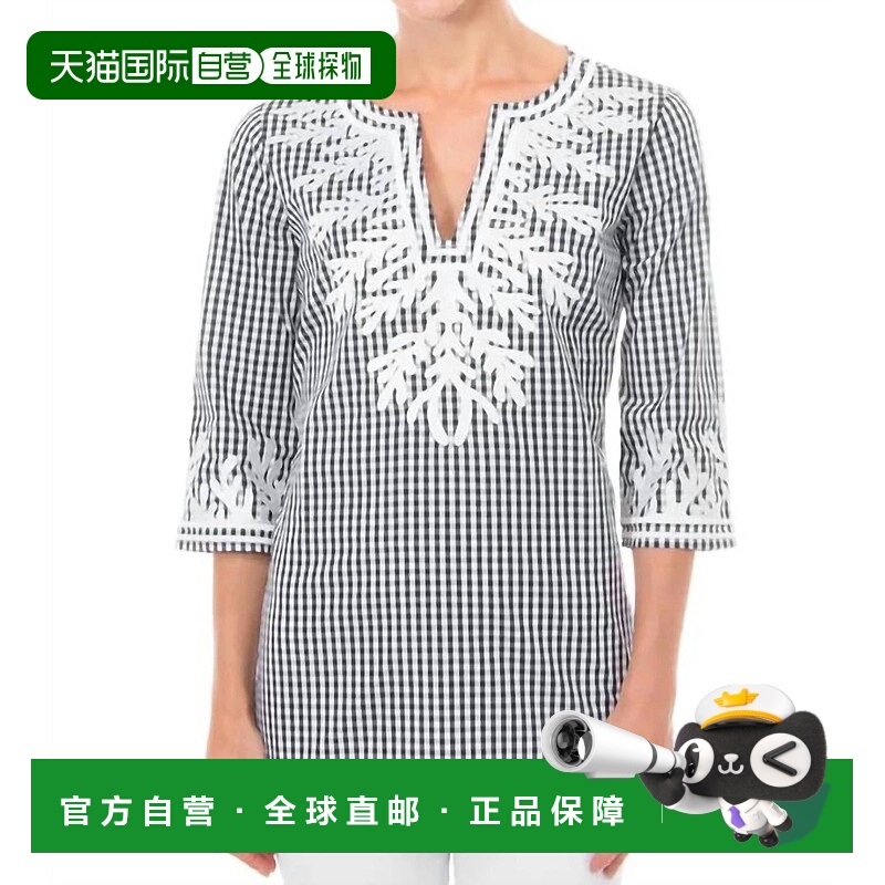 自营gretchen scott棉质姜黄色上衣，黑白相间 美国奥莱直发