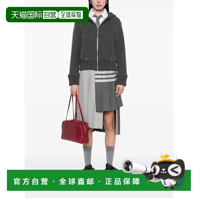 美国直邮THOM BROWNE - Women Wool Fleece Zip Up Hoodie